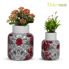 Dekornest Metal Small Flower Vase set of 2 (1423)