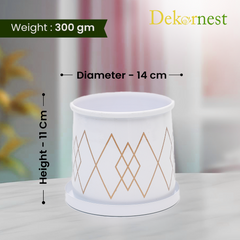 Dekornest Printed Pot With Tray (1265)