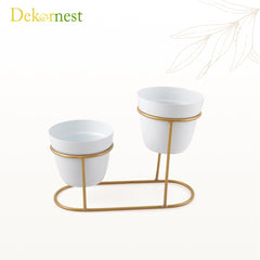 Dekornest Double Pot with Golden stand (1302A)